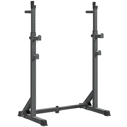 Photo of SPORTNOW Heavy Duty Barbell Squat Rack, Adjustable and Multifunctional Weight Power Stand, for Home, Gym - Black in Black colour on a white background