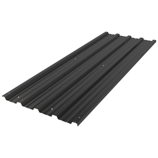 Photo of Outsunny Set of 12 Corrugated Steel Roof Sheet Panels - Black in Black colour on a white background