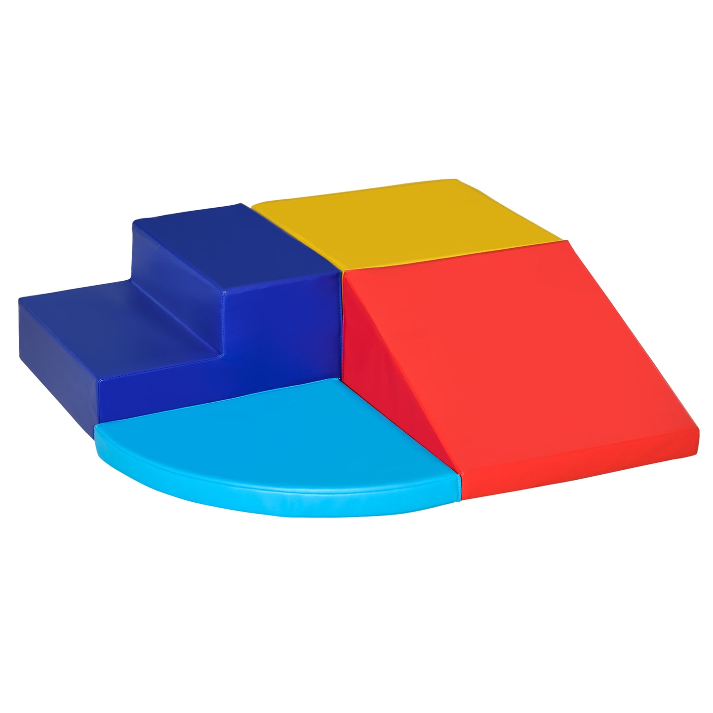 Photo of HOMCOM Soft Play 4-piece Climb and Crawl Foam Toddler Stairs and Ramp Colorful Children's Educational Software Activity Toys for Baby Preschooler in Preschooler colour on a white background