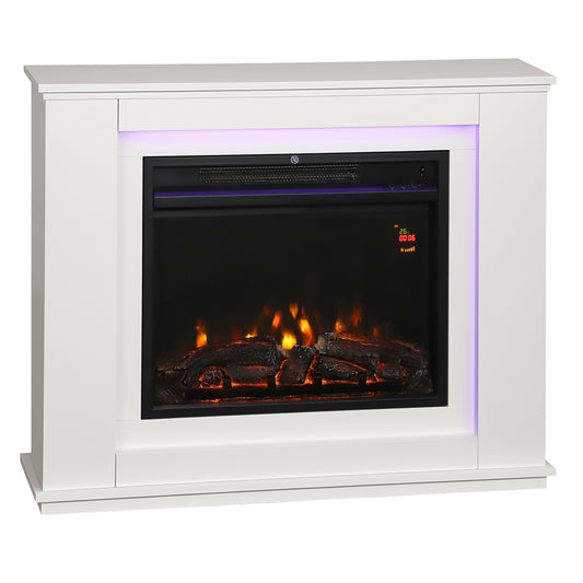 Photo of HOMCOM 2000W 6824 BTU Faux Flame Fireplace - White in White colour on a white background