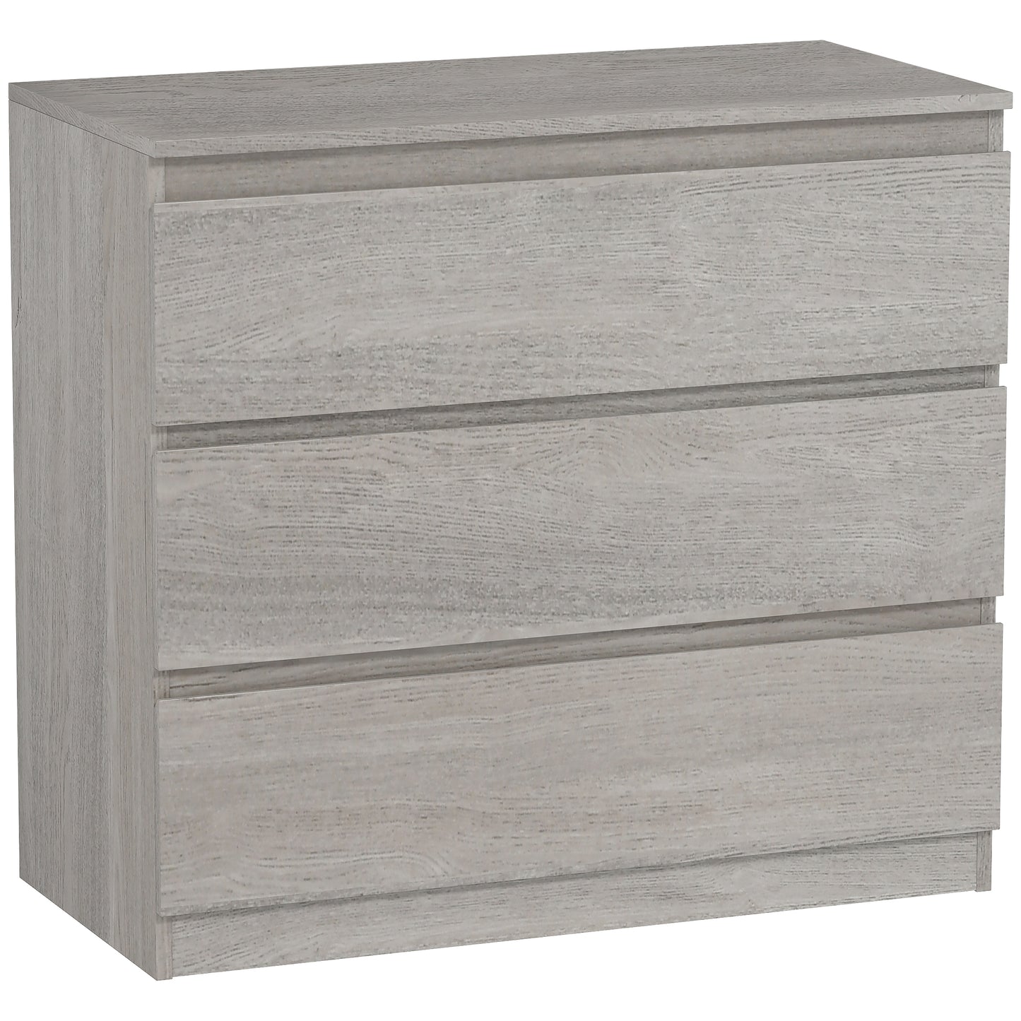 Photo of HOMCOM Chest of Three Drawers - Grey Wood Effect in Effect colour on a white background