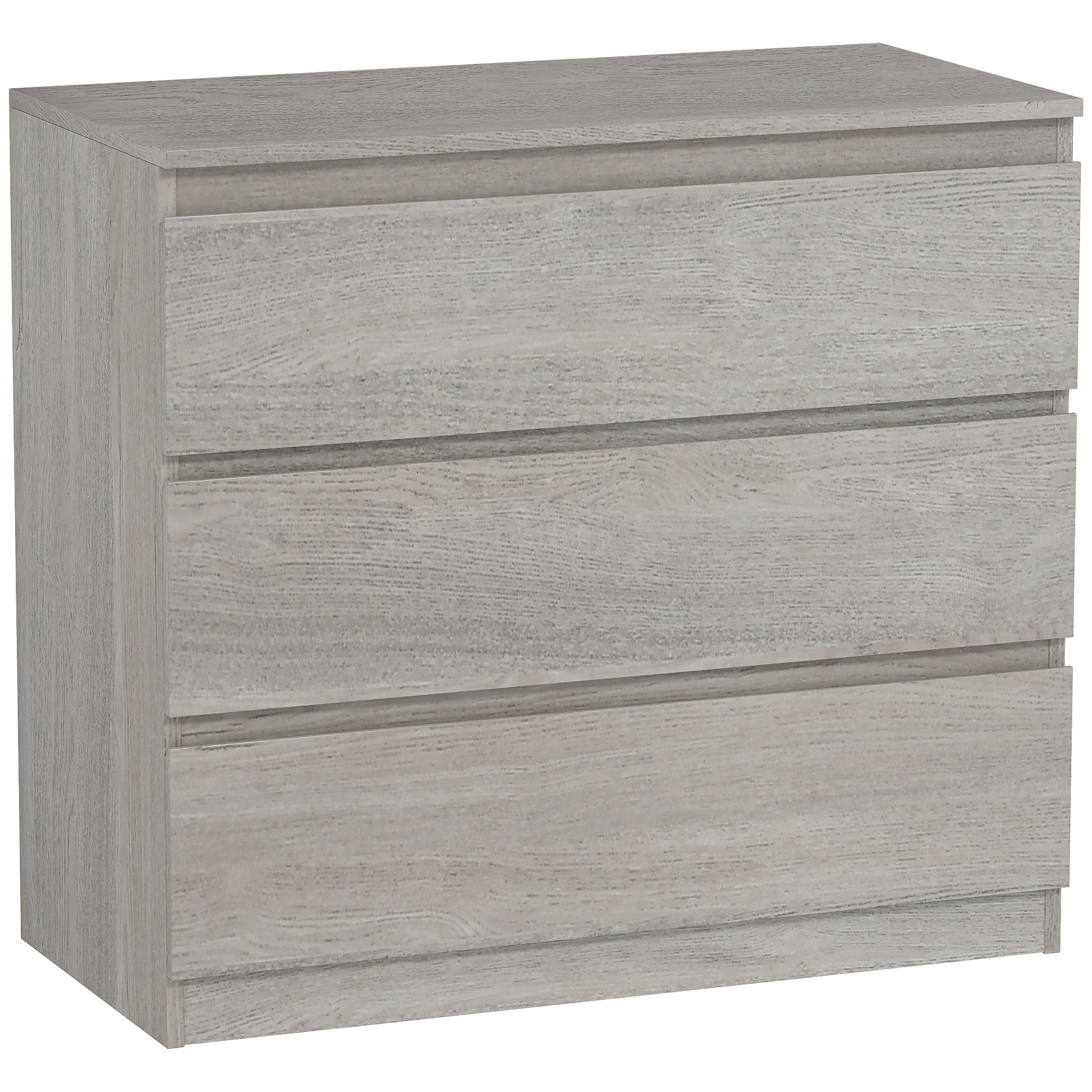 Photo of HOMCOM Chest of Three Drawers - Grey Wood Effect in Effect colour on a white background