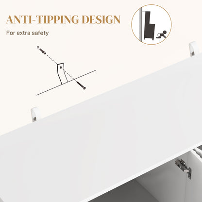 HOMCOM sideboard cabinet top with anti-tip wall brackets