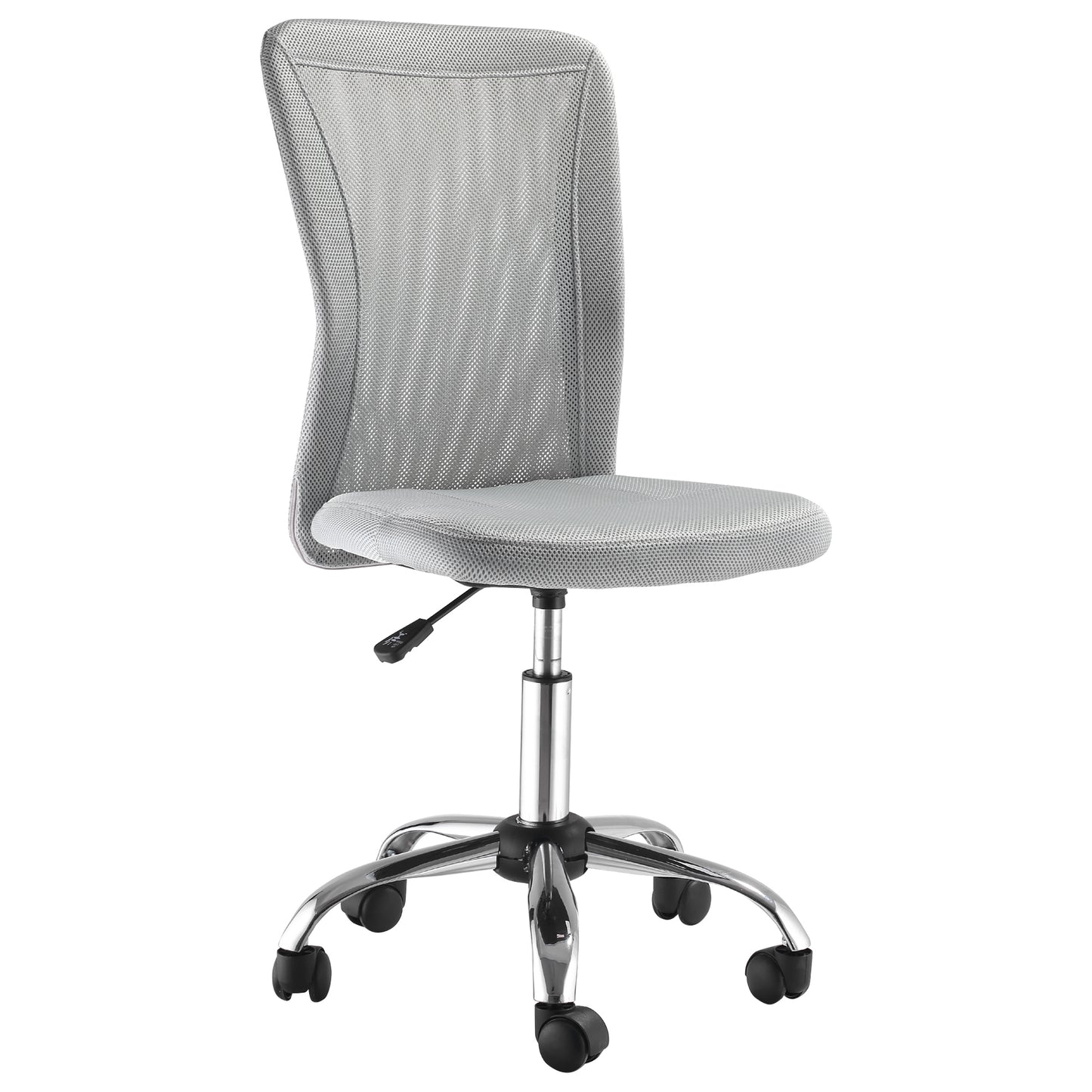 Photo of Vinsetto Office Chair, Armless Desk Chair, Adjustable Computer Swivel Chair with Rolling Wheels and Mesh Back for Home Work Study, Grey in Grey colour on a white background