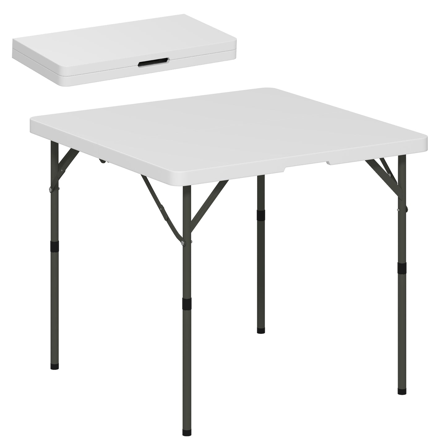 Photo of Outsunny 34/74cm Folding Camping Table, with Handle - White in White colour on a white background