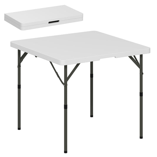 Photo of Outsunny 34/74cm Folding Camping Table, with Handle - White in White colour on a white background