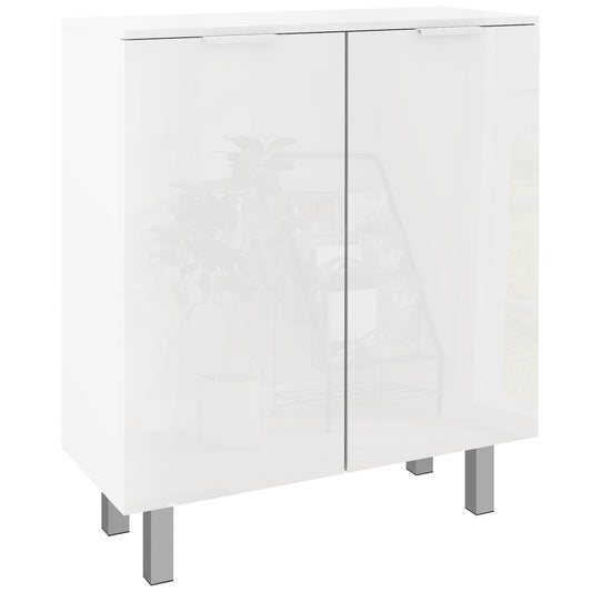 Photo of HOMCOM Five-Shelf Shoe Storage Cupboard - White in White colour on a white background