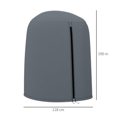 Outsunny grey chair cover, 190 cm high and 128 cm wide, with a front zipper.