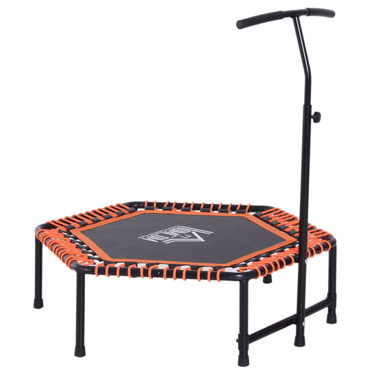 Photo of HOMCOM Mini Trampoline W/Adjustable Handle Bar - Black/Orange in Black/Orange colour on a white background