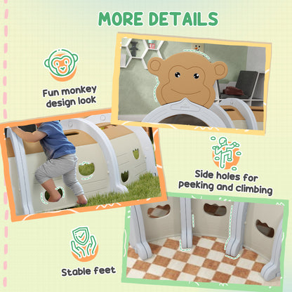 AIYAPLAY monkey play tunnel showing side holes, climbing access and stable feet