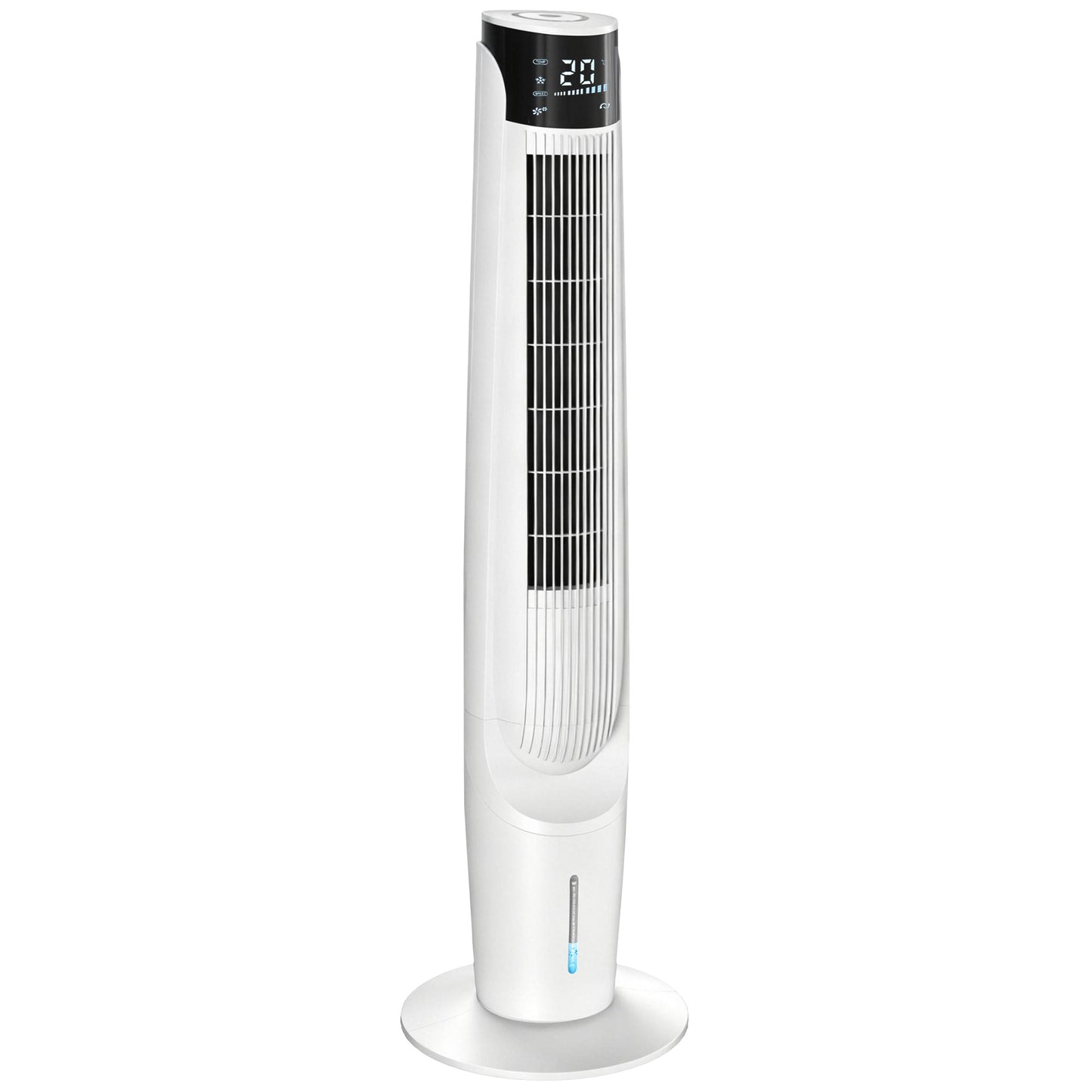 Photo of HOMCOM Air Cooler with LED Display and Remote Control, Oscillating Ice Cooling Fan with 3 Speeds, 4 Modes, 12 Hour Timer, White in White colour on a white background