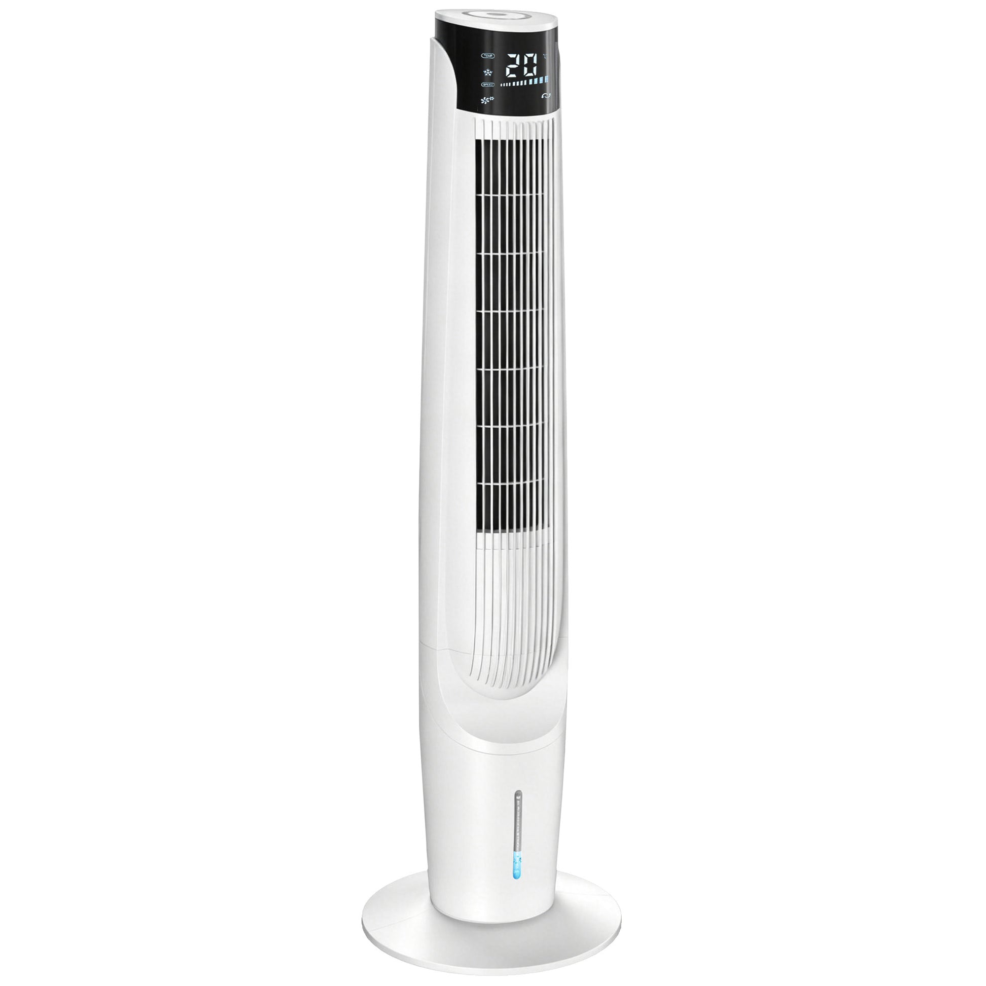 Photo of HOMCOM Air Cooler with LED Display and Remote Control, Oscillating Ice Cooling Fan with 3 Speeds, 4 Modes, 12 Hour Timer, White in White colour on a white background