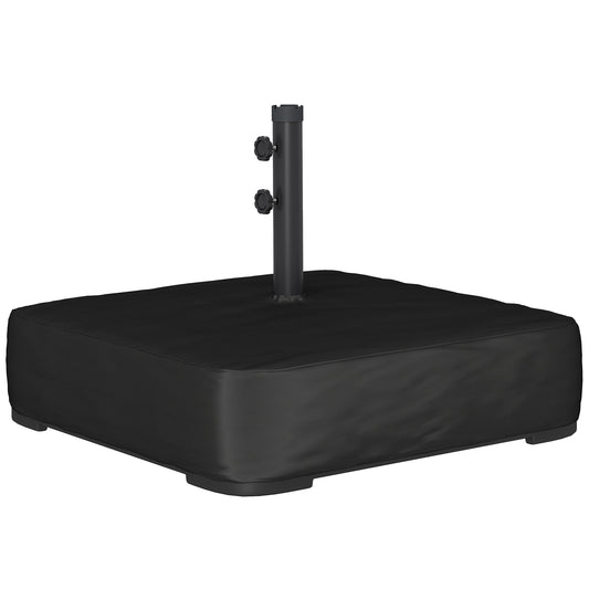 Photo of Outsunny Garden Parasol Base 80 kg Sand Filled Heavy Duty Stand for Cantilever Umbrellas and 48 mm Poles Black in Black colour on a white background