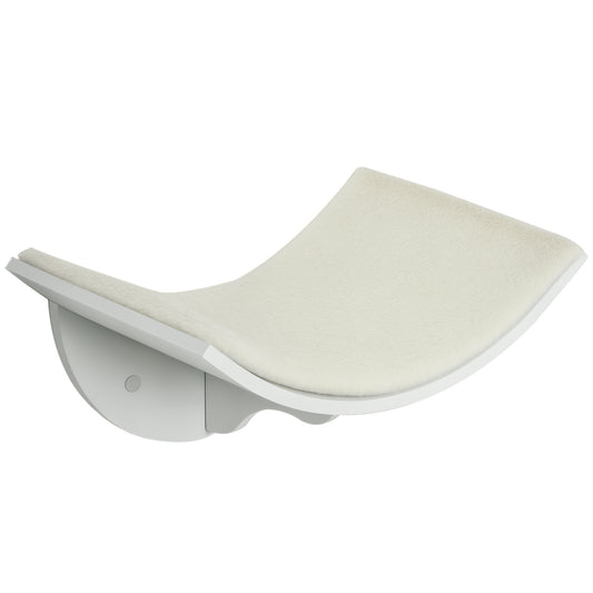 Photo of PawHut Wood Cat Shelves, Wall-Mounted Cat Shelter, Curved Kitten Bed Perch Climber Furniture 41 x 28 x 21cm White in White colour on a white background