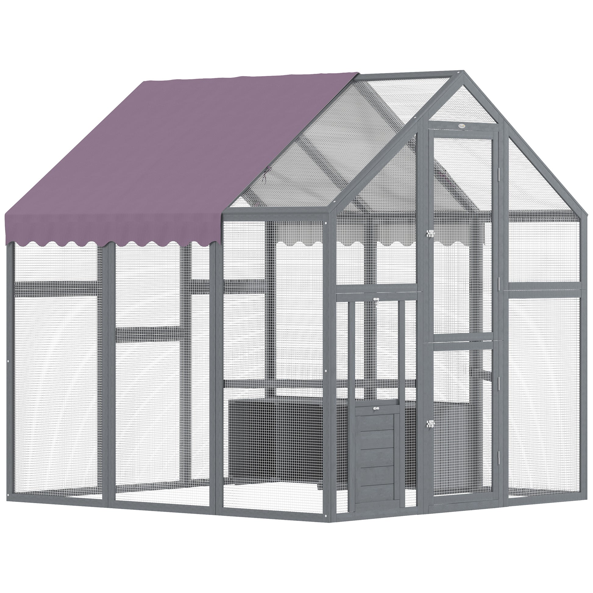 Photo of PawHut Large Walk In Chicken Run with Waterproof & Anti-UV Cover, for 6-8 Chickens, for Garden, Farm, 5.5' x 6' x 6' in 6' colour on a white background