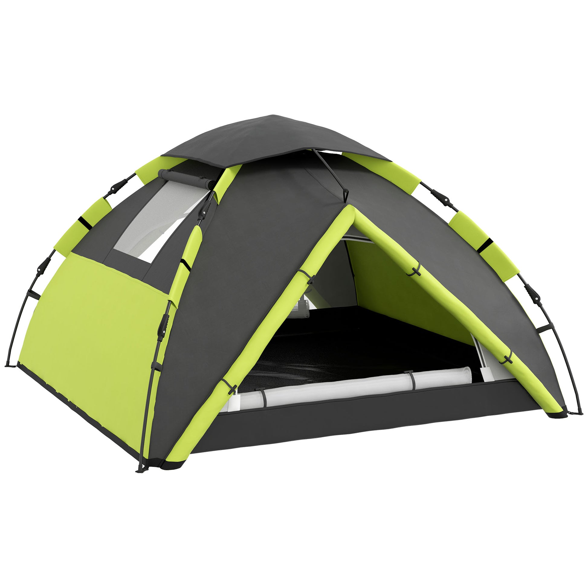 Photo of Outsunny Two-Man One Room Camping Tent, with Accessories - Green in Green colour on a white background