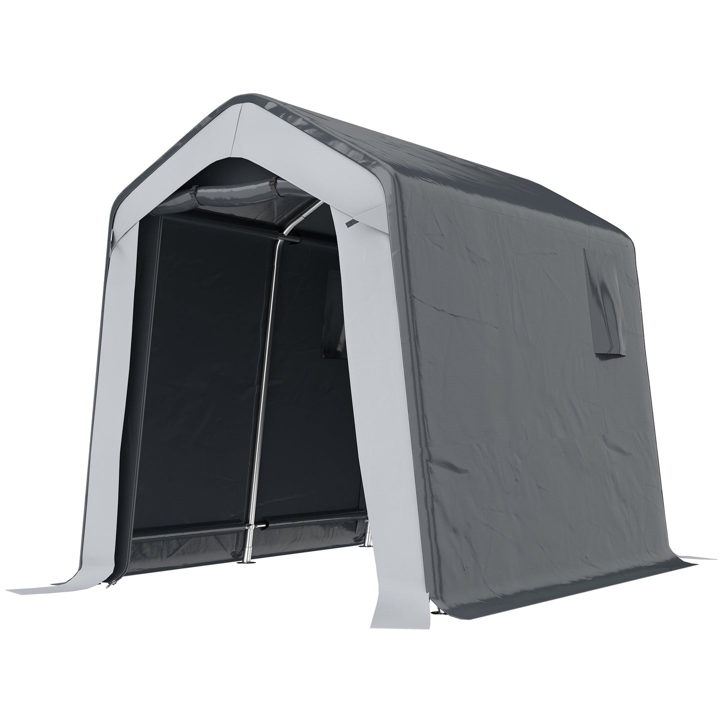 Photo of Outsunny 1.8 x 2.4m Garden Storage Shed Tent, Waterproof Portable Shed Shelter for Motorbike, Garden Tools, Bike Storage in Storage colour on a white background