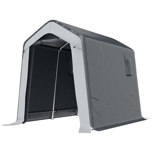 Photo of Outsunny 1.8 x 2.4m Garden Storage Shed Tent, Waterproof Portable Shed Shelter for Motorbike, Garden Tools, Bike Storage in Storage colour on a white background