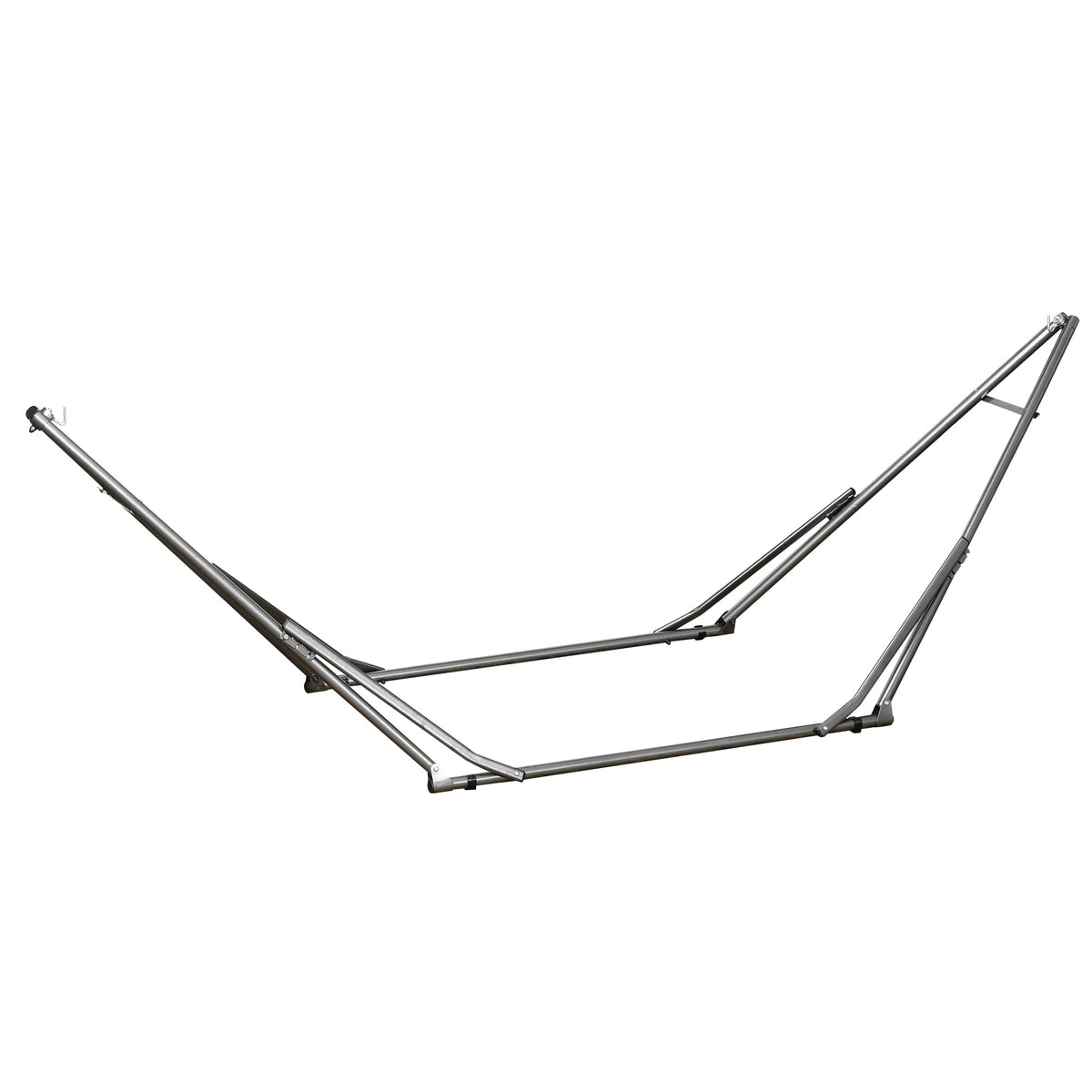 Photo of Outsunny 3 in 1 Foldable Hammock Stand, Portable Hanging Chair Stand with Metal Frame, Clothes Drying Rack, Load Capacity 120kg, for Patio, Garden, Fits 8.9ft Hammocks, Black in Black colour on a white background