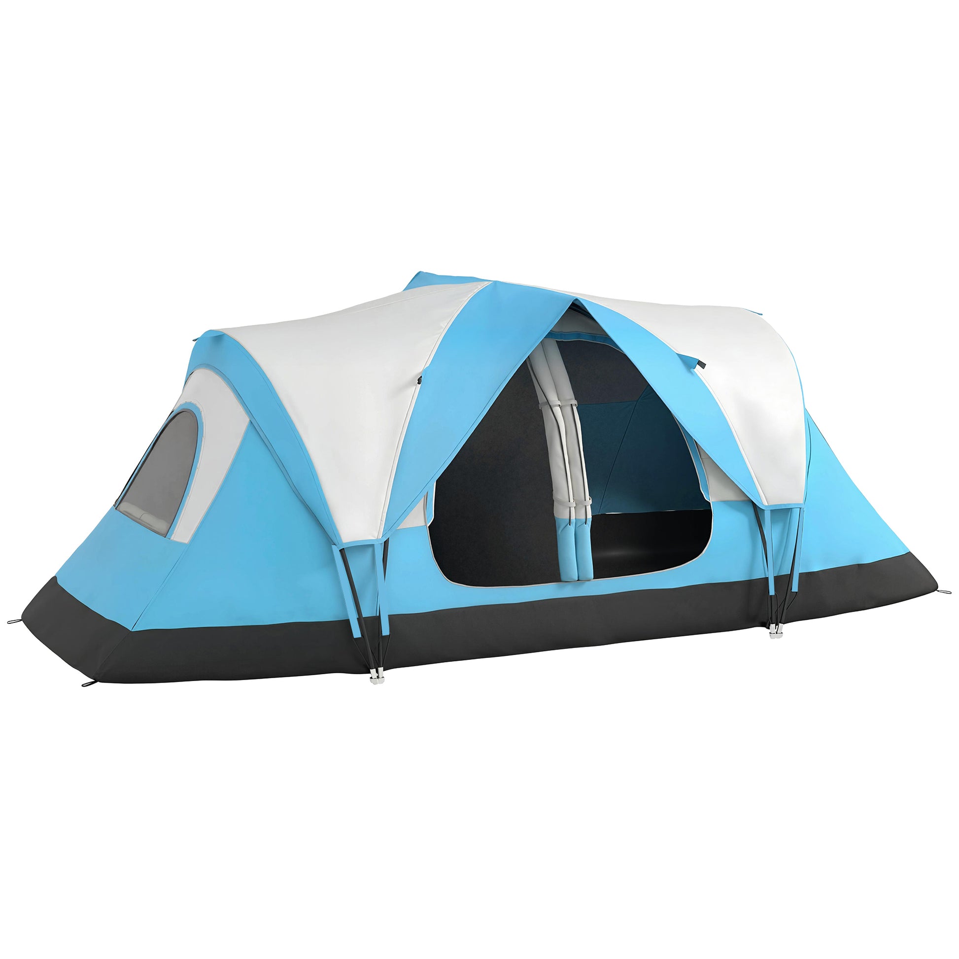 Photo of Outsunny Camping Tent for 6-8 Man with 2000mm Waterproof Rainfly and Carry Bag for Fishing Hiking Festival, Sky Blue in Blue colour on a white background