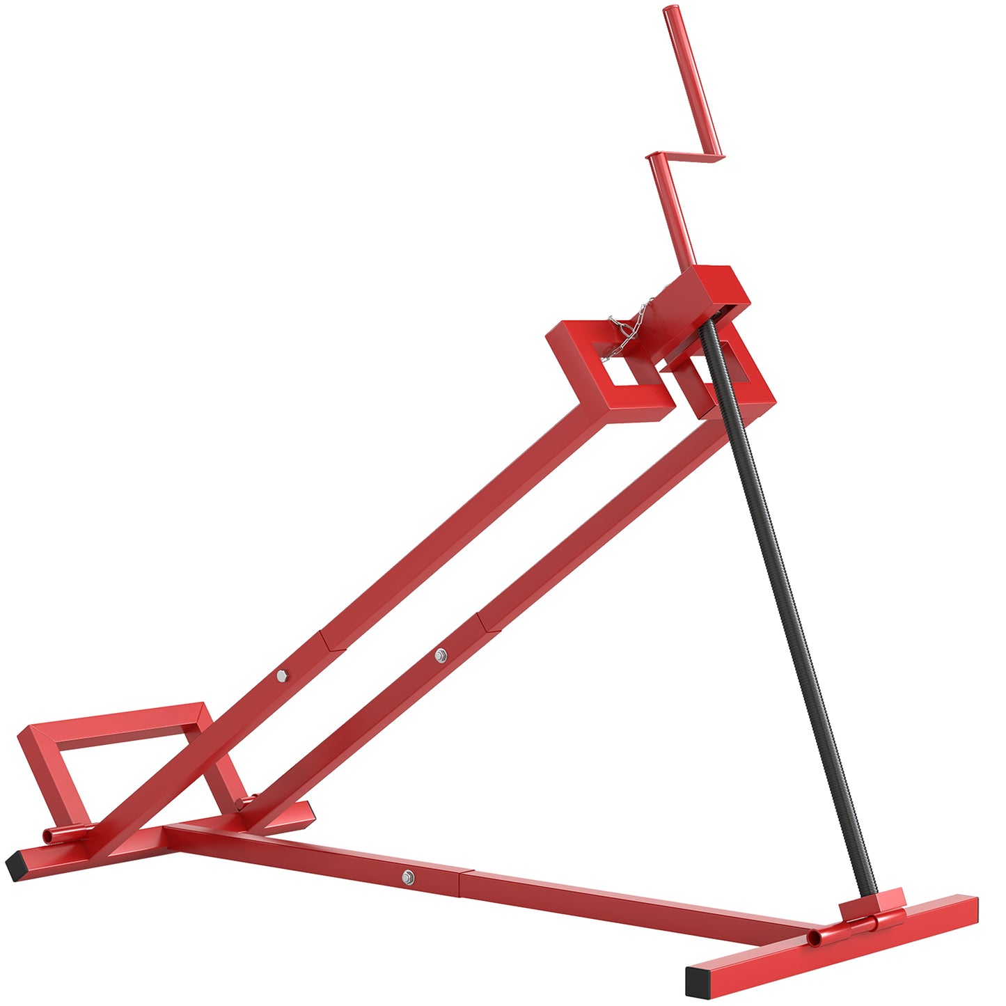 Photo of HOMCOM 400 kg Foldable Ride-On Mower Jack Lift, Adjustable Steel Lifting Device, for Lawn Mower, ATV, Red in Red colour on a white background
