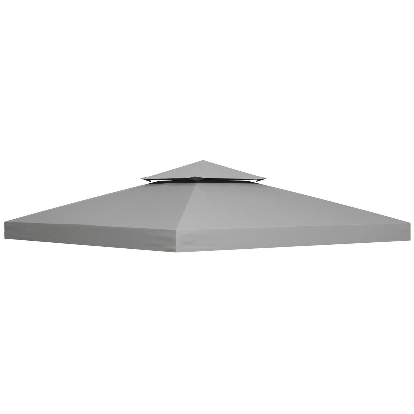Photo of Outsunny 3(m) Gazebo Top Cover Double Tier Canopy Replacement Pavilion Roof Light Grey in Grey colour on a white background