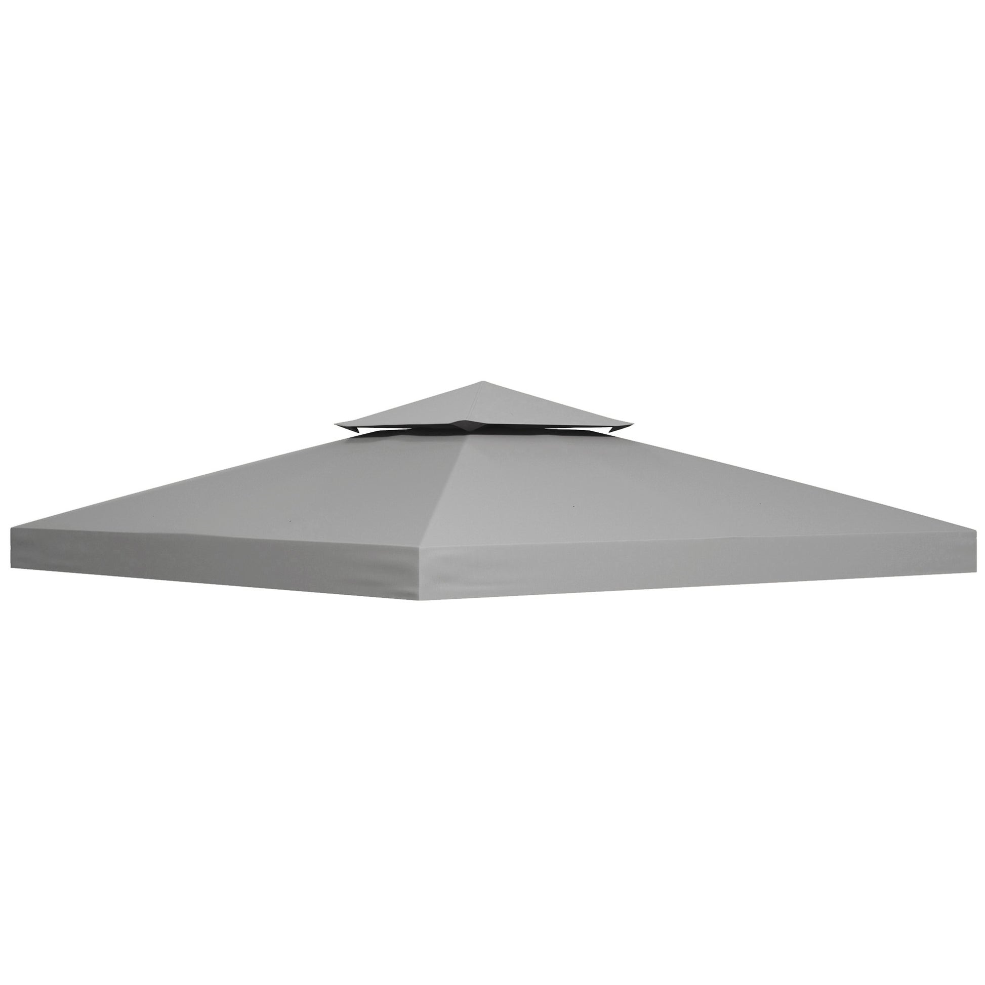 Photo of Outsunny 3(m) Gazebo Top Cover Double Tier Canopy Replacement Pavilion Roof Light Grey in Grey colour on a white background
