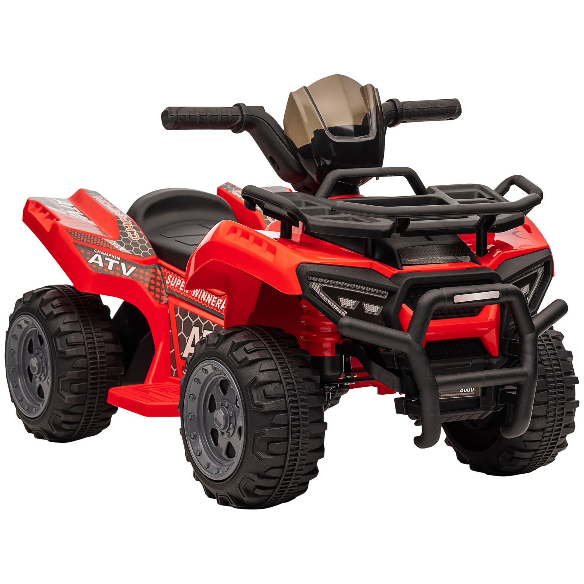 Photo of HOMCOM 6V Kids Electric Ride on Car Toddlers Quad Bike All Terrain Vehicle Toy With Music for 18-36 months Red in Red colour on a white background