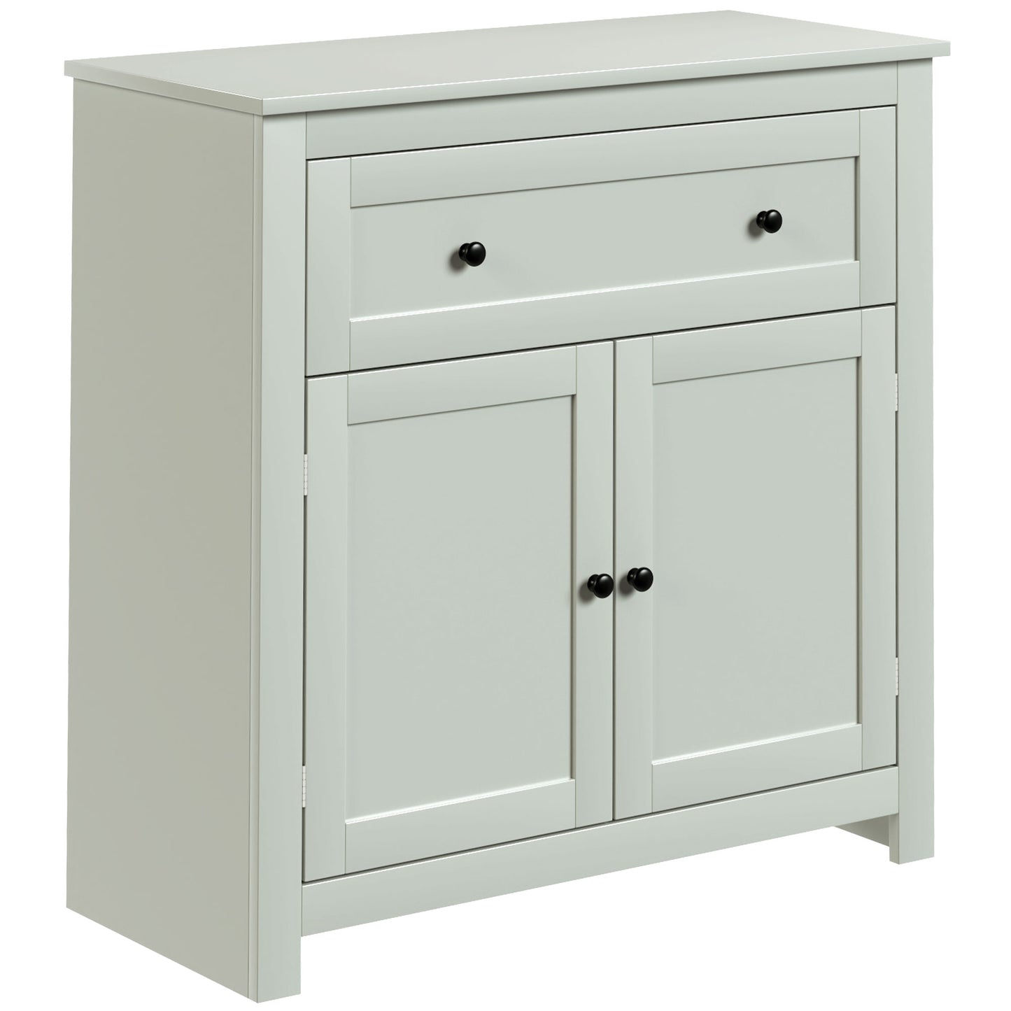 Photo of HOMCOM Sideboard Storage Cabinet, Modern Kitchen Cupboard with Adjustable Shelf, Drawer and Double Doors, Green in Green colour on a white background