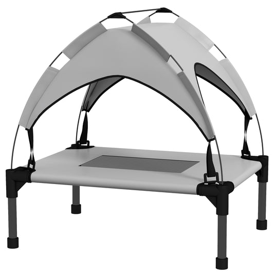 Photo of PawHut Cooling Raised Pet Bed w/ Washable Breathable Mesh, for Mini Small Dogs, 61 x 46 x 63cm - Light Grey in Grey colour on a white background
