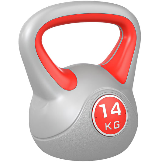 Photo of SPORTNOW Kettlebell, 14kg Kettle Bells with Handle for Home Gym Weight Lifting and Strength Training, Red and Grey in Grey colour on a white background