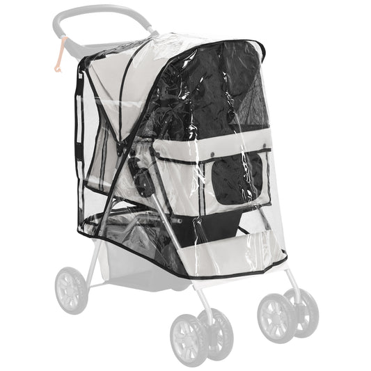 Photo of PawHut Dog Stroller Rain Cover, Cover for Dog Pram Stroller Buggy w/ Rear Side Entry in Entry colour on a white background