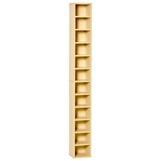 Photo of HOMCOM 204 CD Tall Narrow Media Storage Tower - Oak Tone in Tone colour on a white background