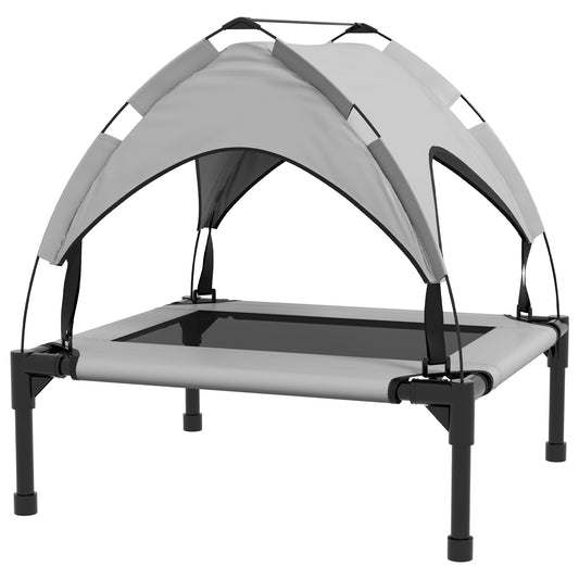 Photo of PawHut Cooling Raised Pet Bed w/ Washable Breathable Mesh, for Small Medium Dogs, 76 x 61 x 69.5cm - Light Grey in Grey colour on a white background
