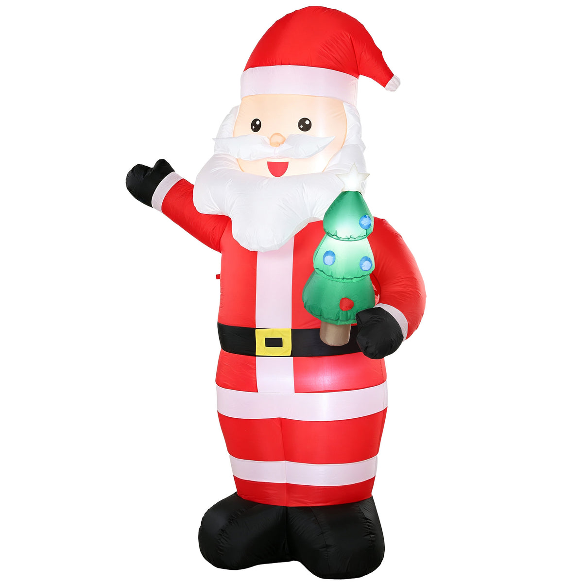 Photo of Outsunny Inflatable Christmas Decoration, 8FT Christmas Inflatable Santa with Bright LED Light, Red in Red colour on a white background