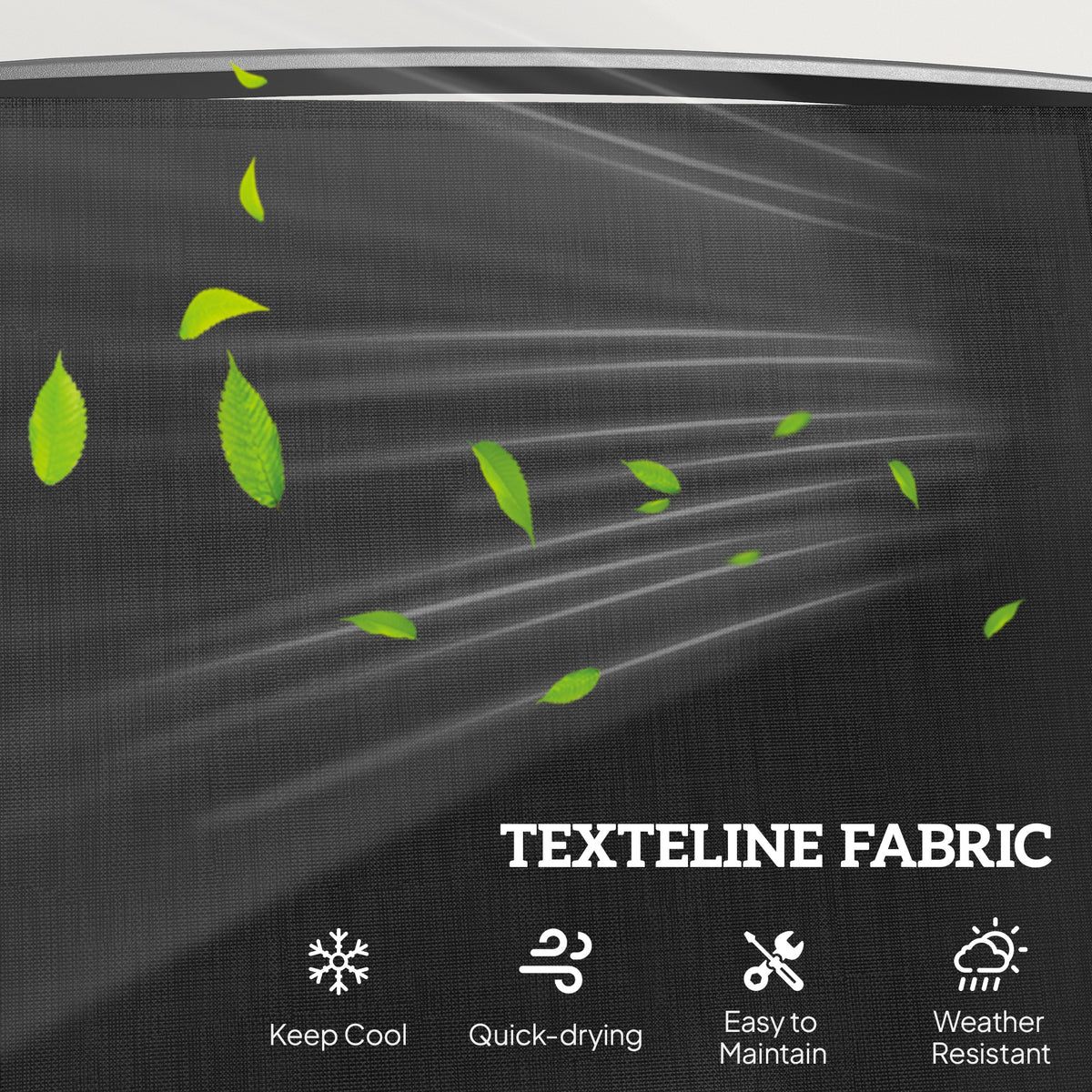 Black Texteline fabric shown close up, highlighting its woven texture