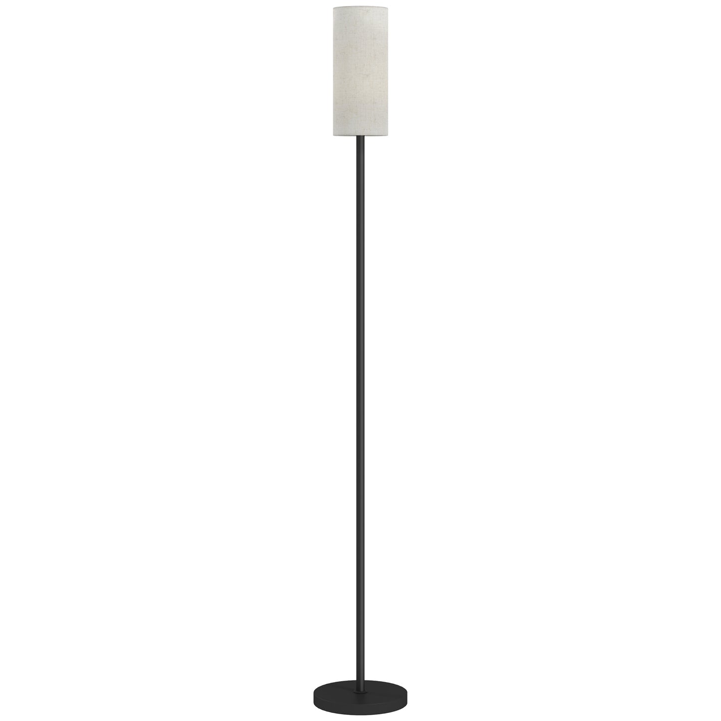 Photo of HOMCOM Floor Lamp for Living Room, Modern Standing Lamp with Linen Shade & Foot Switch, Minimalist Tall Pole Lampshade for Bedroom, Office, White in White colour on a white background
