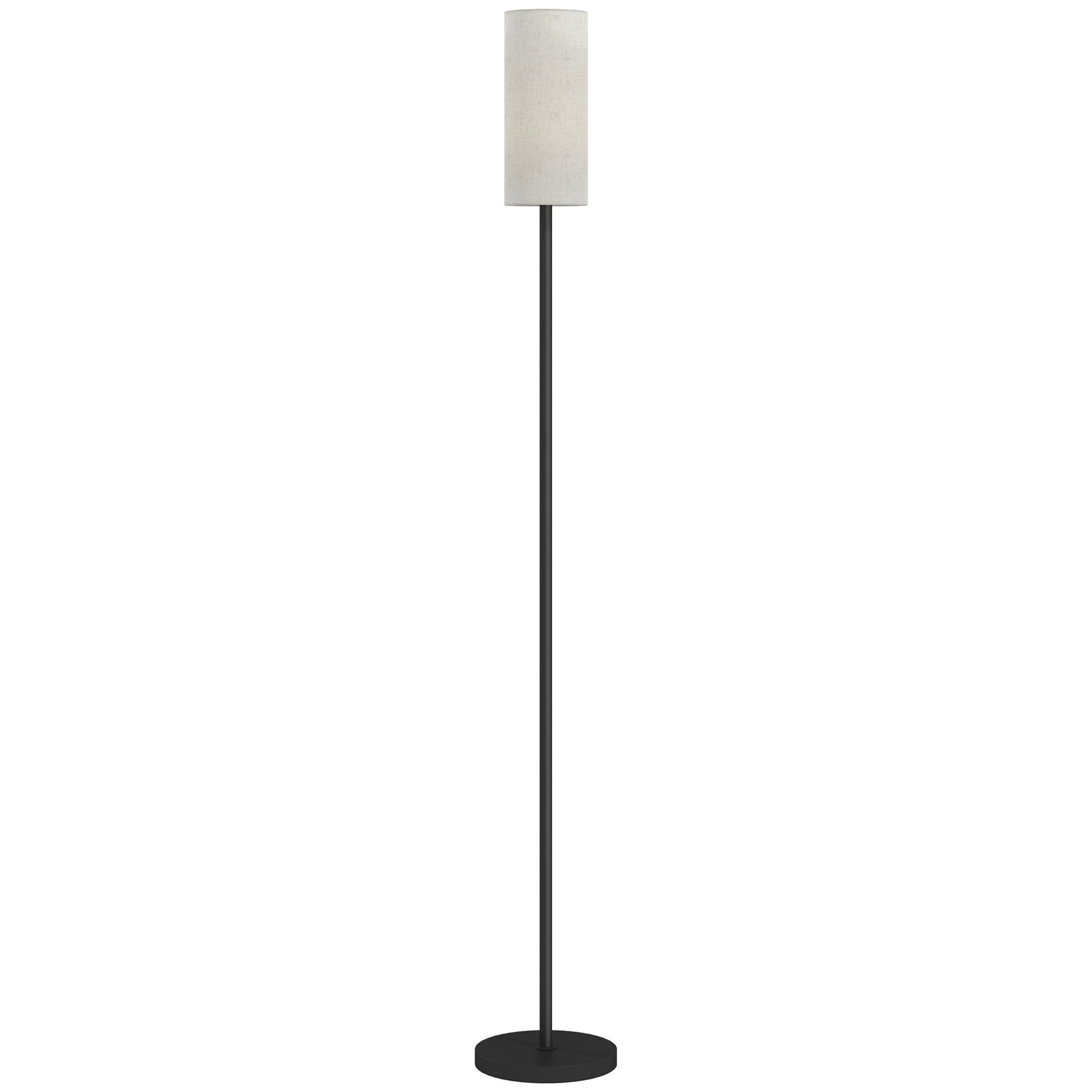 Photo of HOMCOM Floor Lamp for Living Room, Modern Standing Lamp with Linen Shade & Foot Switch, Minimalist Tall Pole Lampshade for Bedroom, Office, White in White colour on a white background