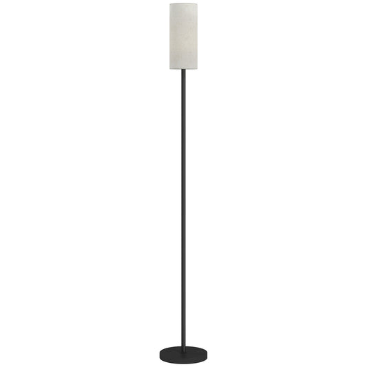 Photo of HOMCOM Floor Lamp for Living Room, Modern Standing Lamp with Linen Shade & Foot Switch, Minimalist Tall Pole Lampshade for Bedroom, Office, White in White colour on a white background