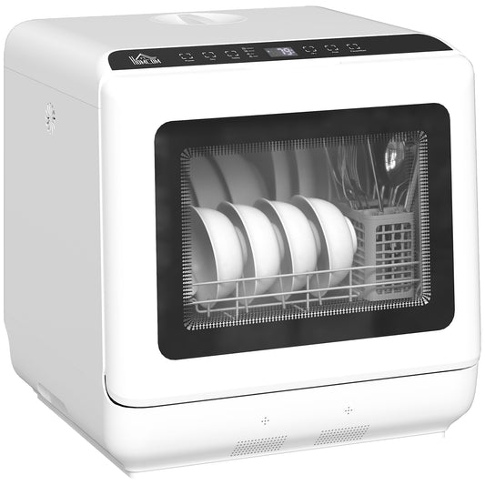 Photo of HOMCOM 6L Five-Mode Tabletop Dishwasher - White in White colour on a white background