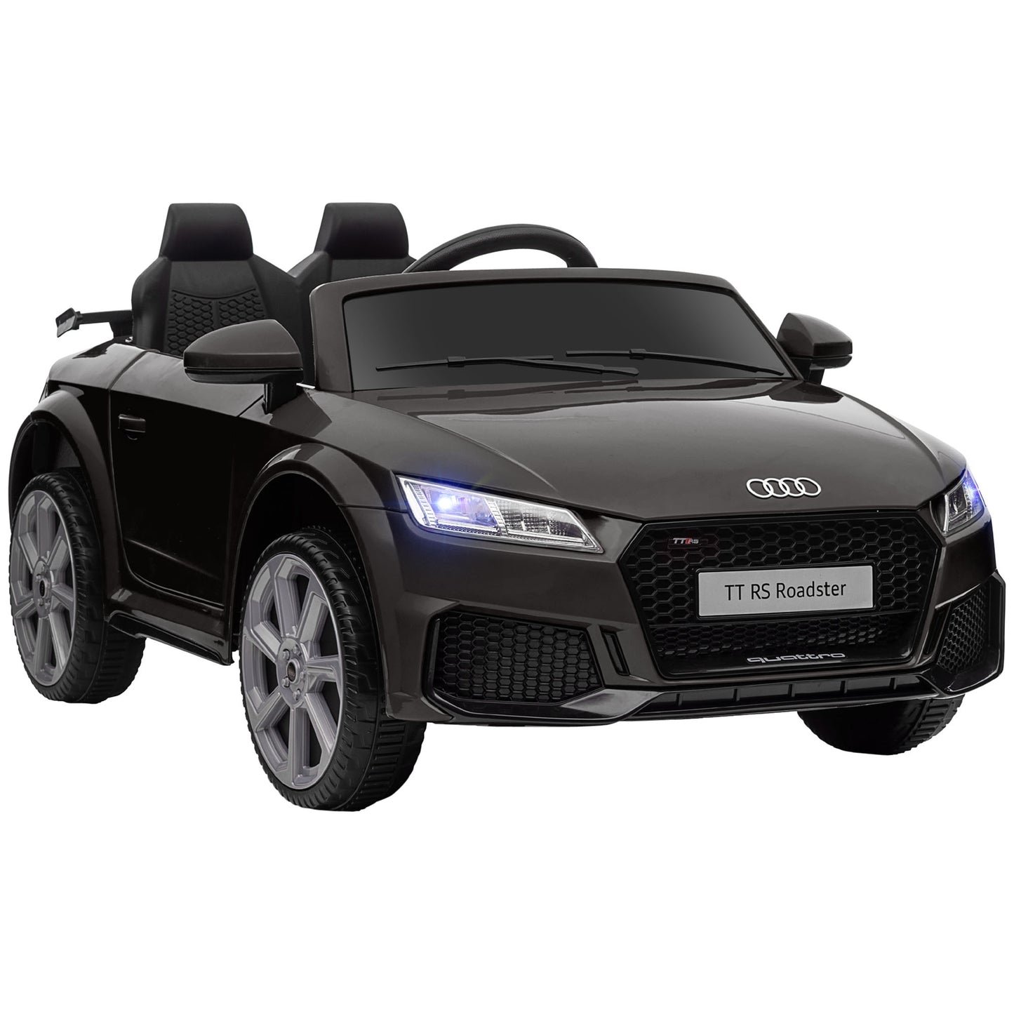 Photo of HOMCOM Kids Licensed Audi TT Ride-On Car 12V Battery w/ Remote Suspension Headlights and MP3 Player 2.5-5km/h Black in Black colour on a white background