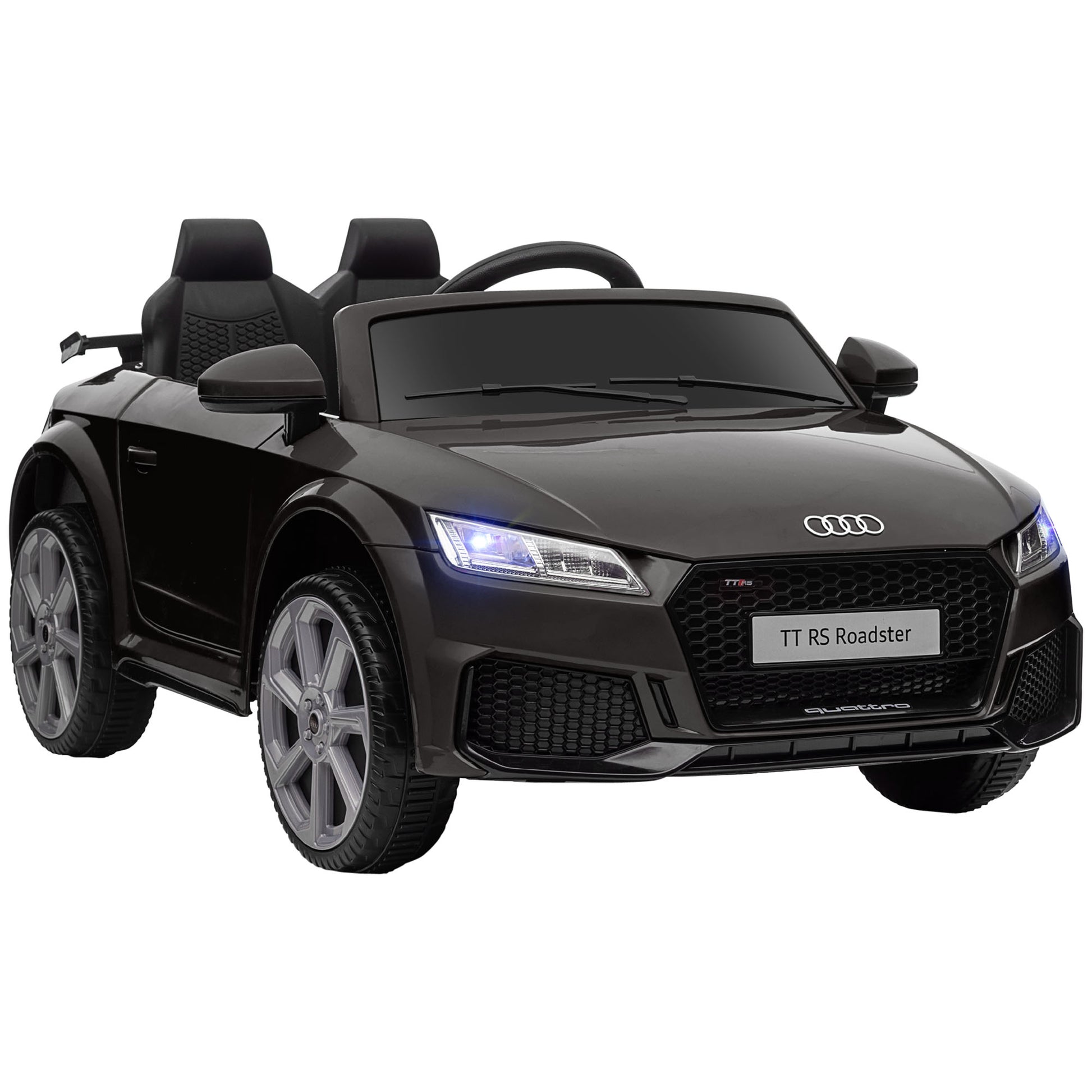 Photo of HOMCOM Kids Licensed Audi TT Ride-On Car 12V Battery w/ Remote Suspension Headlights and MP3 Player 2.5-5km/h Black in Black colour on a white background