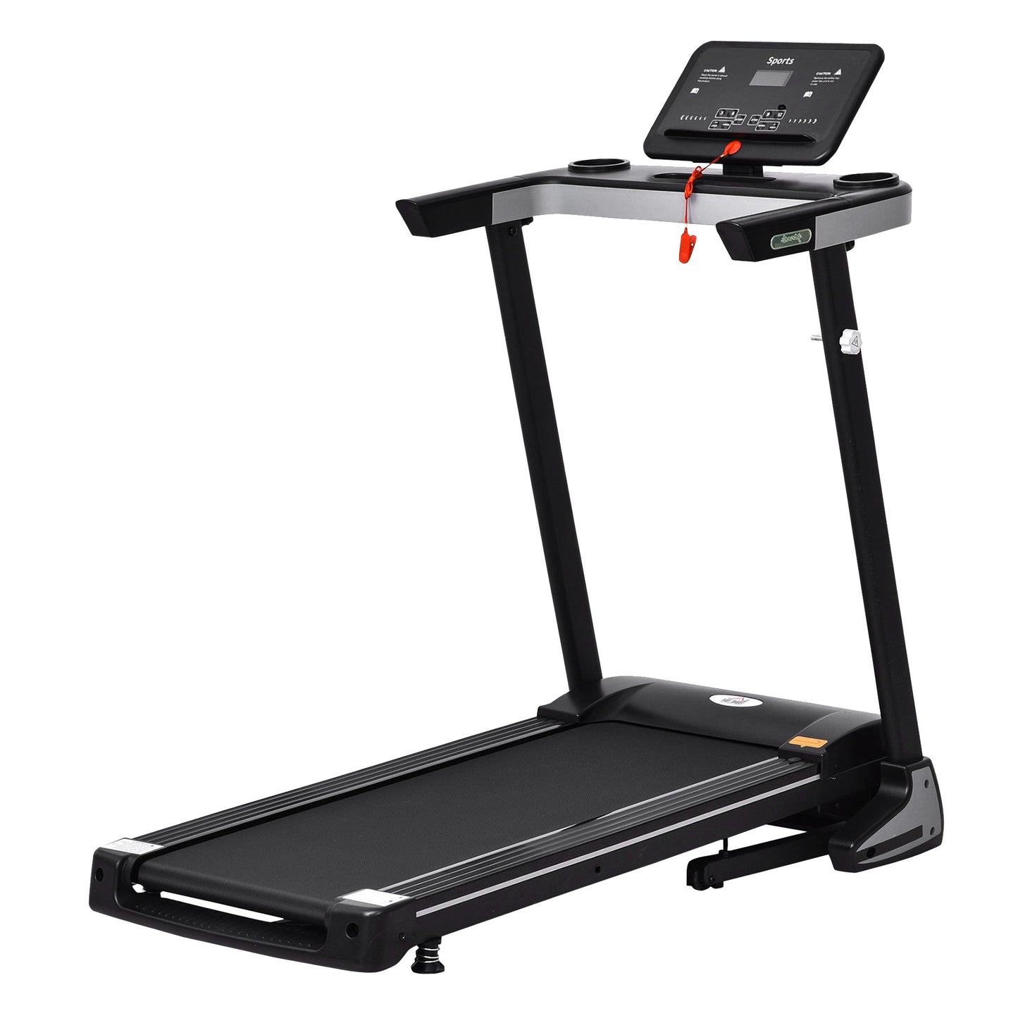 Photo of HOMCOM Motorised Folding Treadmill with 500W & LED Screen for Home, Black in Black colour on a white background