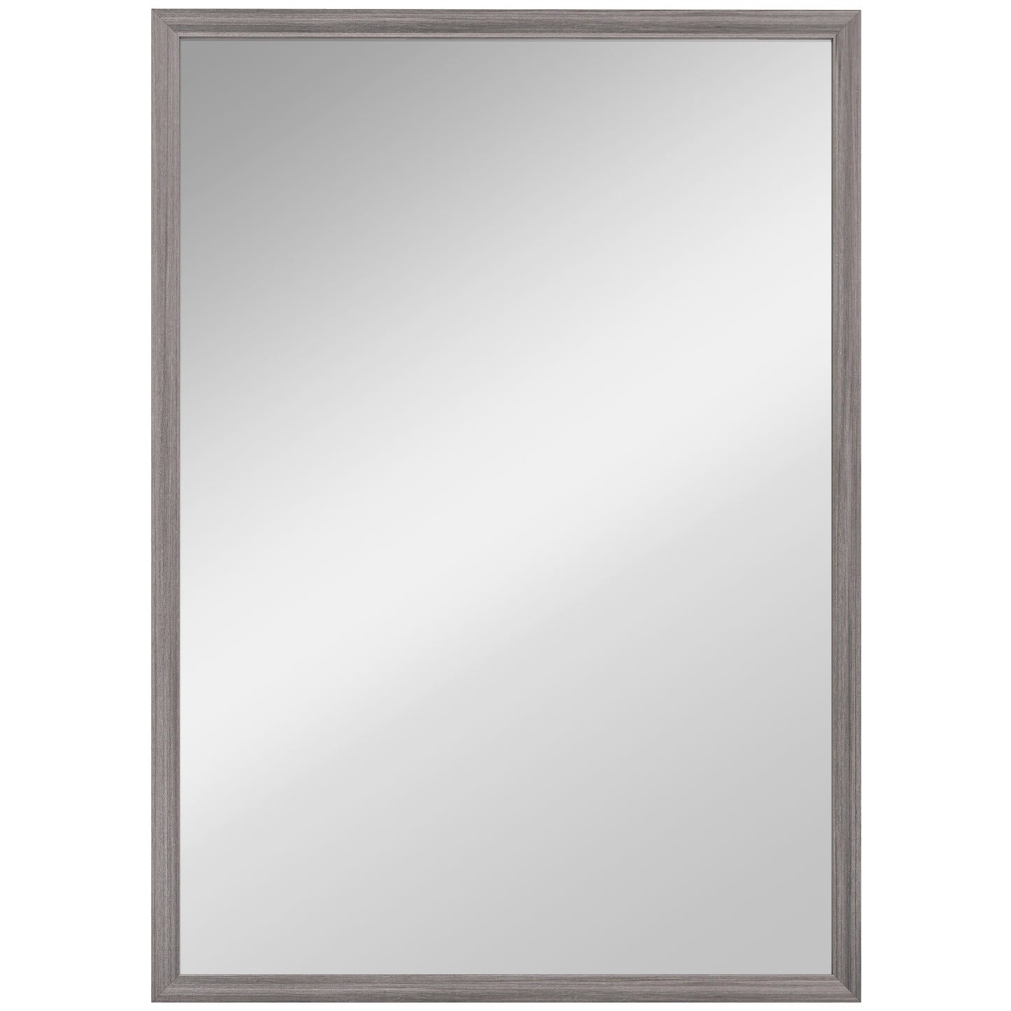 Photo of HOMCOM Wall Bathroom Mirror, 50 x 70 cm Wall-Mounted Mirror for Living Room, Bedroom, Hallway, Grey in Grey colour on a white background
