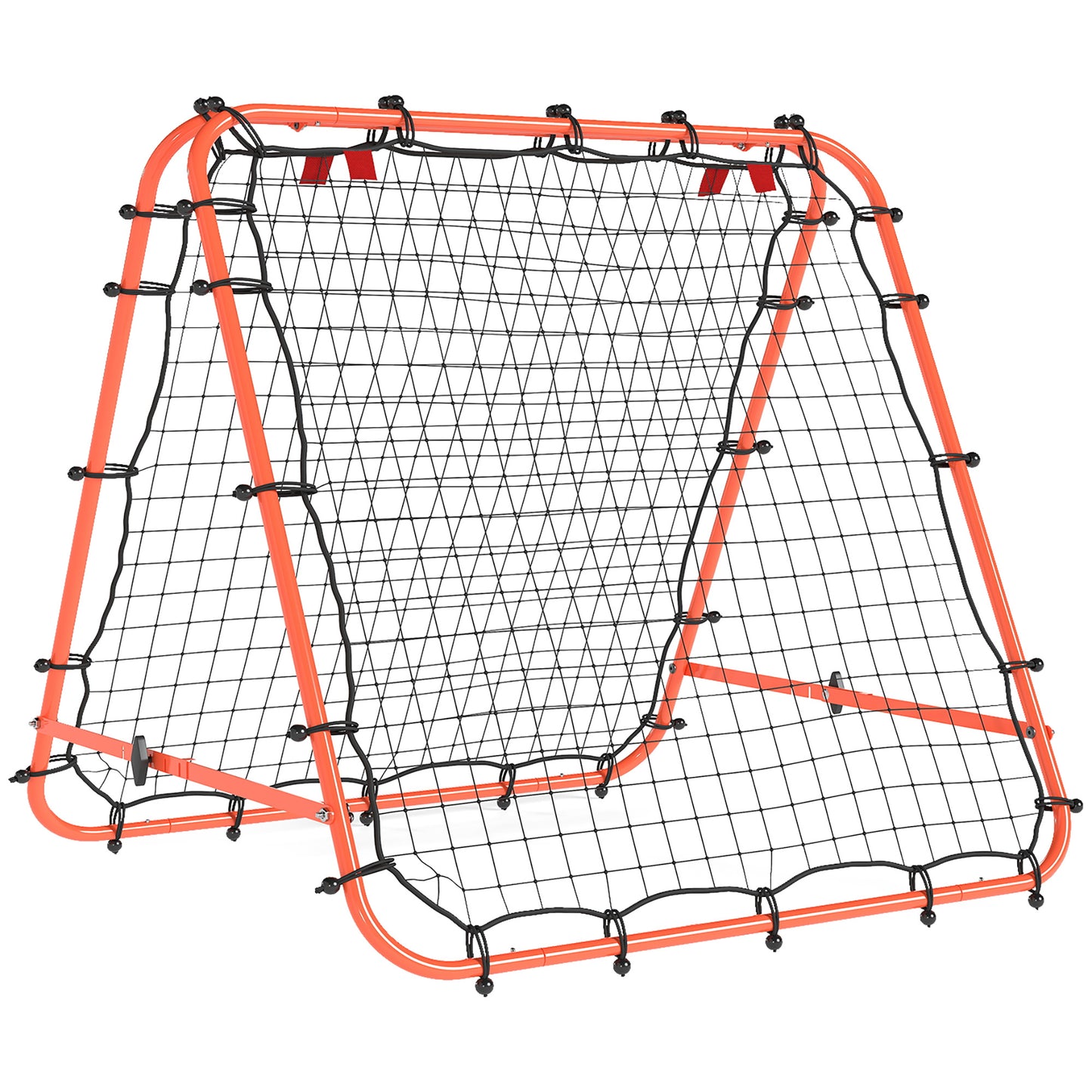 Photo of HOMCOM Double Sided Football Rebounder Net, Football Rebound Goal with Five Adjustable Angles, Orange in Orange colour on a white background