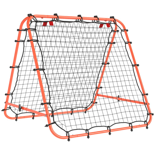 Photo of HOMCOM Double Sided Football Rebounder Net, Football Rebound Goal with Five Adjustable Angles, Orange in Orange colour on a white background