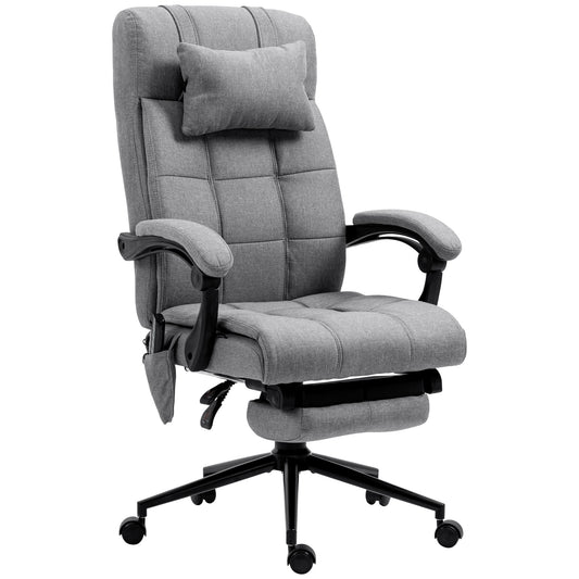 Photo of Vinsetto Office Chair with 6-point Vibration Massage and Heat, Computer Chair with Adjustable Height, Head Pillow, Footrest for Home, Grey in Grey colour on a white background