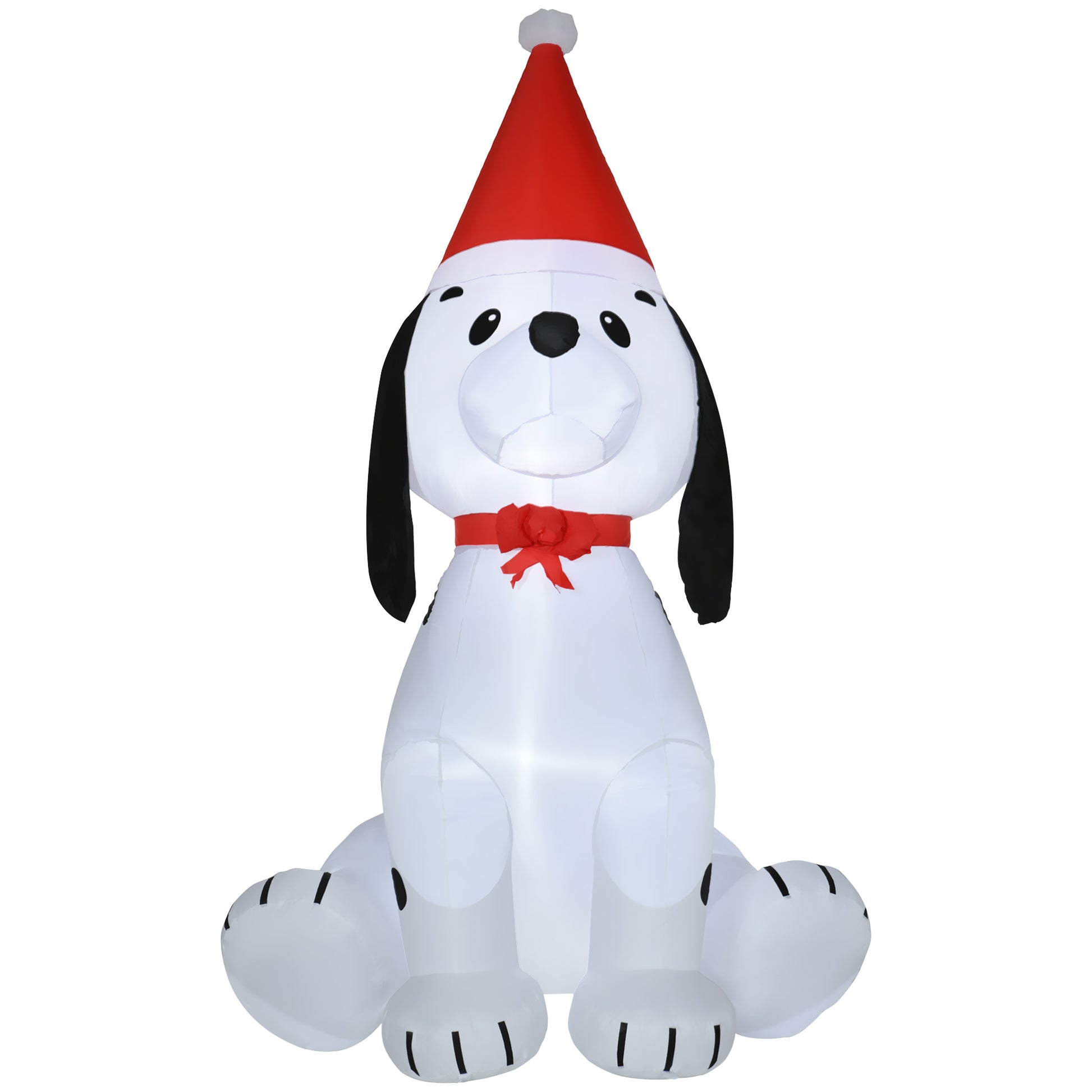 Photo of HOMCOM 6ft Inflatable Christmas Puppy Dog Wearing Santa Hat Lighted Outdoor Decoration Blow Up Decor for Holiday Indoor in Indoor colour on a white background
