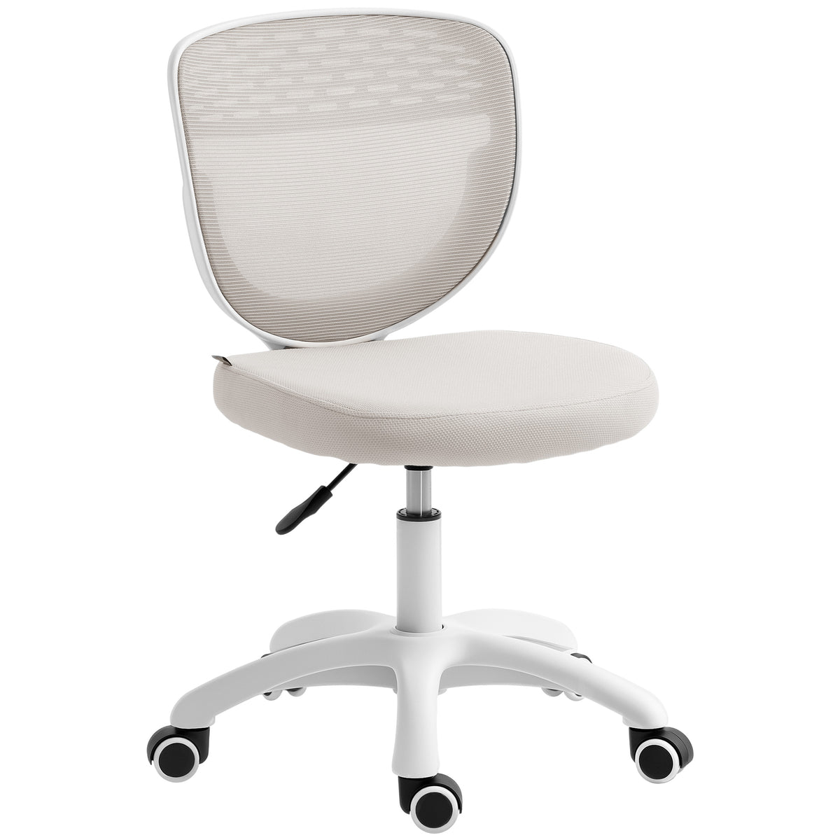Photo of HOMCOM Office Chair, Armless Computer Desk Chair with Breathable Mesh, Adjustable Height, Swivel Wheels, Grey in Grey colour on a white background