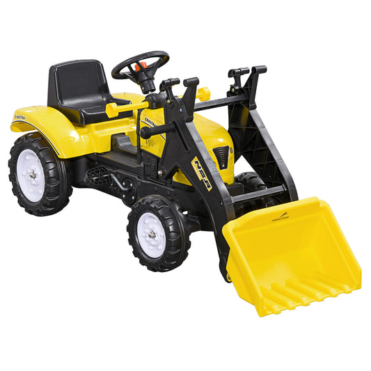 Photo of HOMCOM Ride On Tractor, Toddler Excavator Toy, Pretend Play Construction Truck with Adjustable Bucket, Horn for 3 Years+ in Years+ colour on a white background